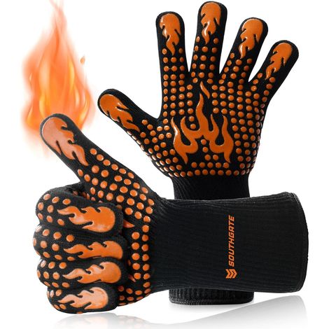 Gant Cheminée Anti Feu, Gants Barbecue Anti Chaleur, Jusqu'à 800°C(1 Paire) (1/5)