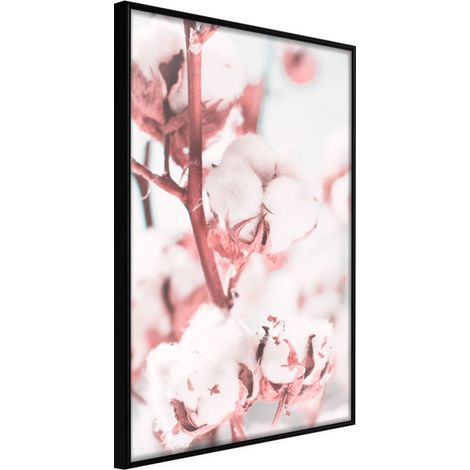 Affiche Murale Encadrée "Cotton Flowers" 40 x 60 cm Noir