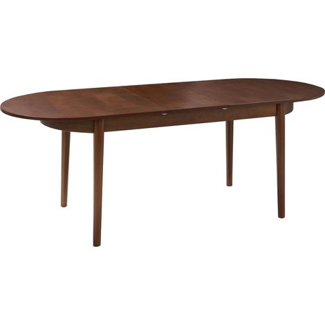 Dining Table Dark Ash Wood MDF Top 180/220 x 90 cm Wooden Legs Modern Style LARTO (1/5)