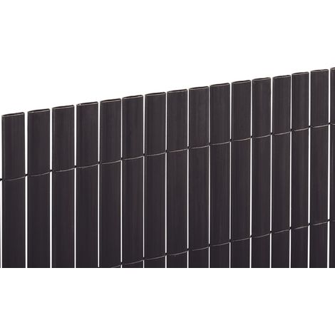 Doppelseitiger Schilfschirm aus PVC 20 mm - Anthrazit - 1 x 3 m Nortene