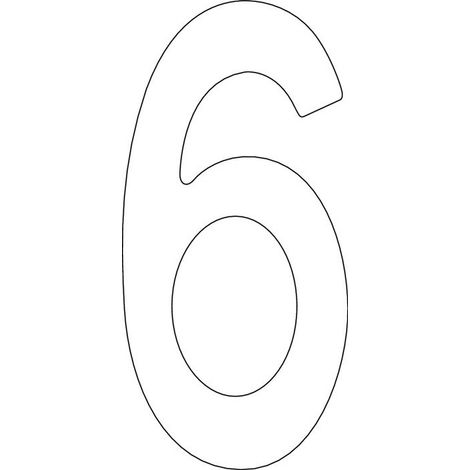 Numero civico cifra 6 VA nero 150mm L.71mm INTERSTEEL