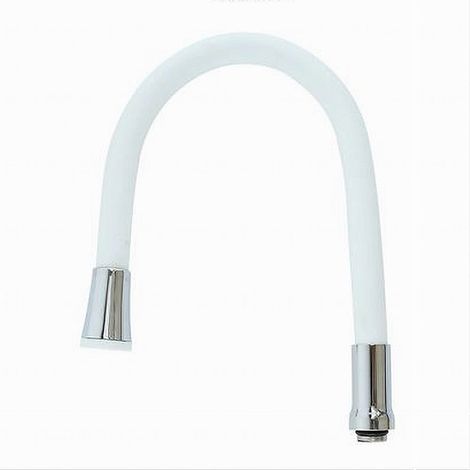 Trade Shop - Varilla Recambio Fregadero Mezclador Flexible Blanco 50cm 87502 - (1/2)