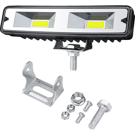 Lampe LED COB 6 Pouces 48W 4000LM 6000K DC 9-30V IP67 Feu de Jour Linéaire Lot de 2 pour Voiture 4x4 Camion Moto Bateau(4pcs) (1/5)