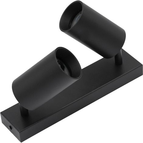 Plafonnier/applique noir 2 spots GU10 IdeaLED Qualis II (1/5)
