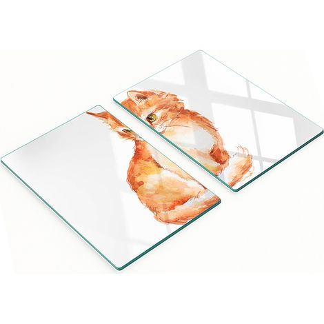 Pannelli decorativi multifunzionali in vetro temperato con gatto rosso, 2x40x52 cm (1/5)