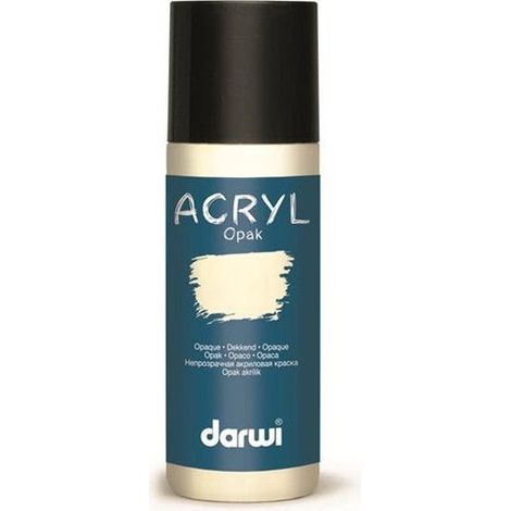 Peinture acrylique - Ivoire - Tous supports - Opaque - Indélébile - Darwi - 80ml (1/2)