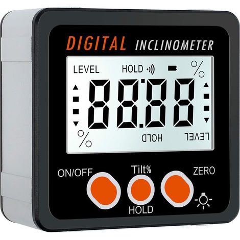 Digital Inclinometer 490° Magnetic Goniometer Waterproof IP54 Backlight Digital Display with Battery and Screwdriver for Precision Wood Cutting Car Repair (Pack of 1 Piece) (1/5)
