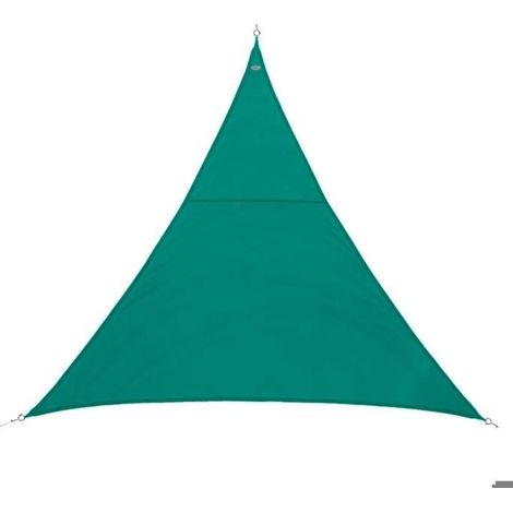 Voile d'ombrage triangulaire "Curacao" émeraude 4x4x4m en polyester (1/4)
