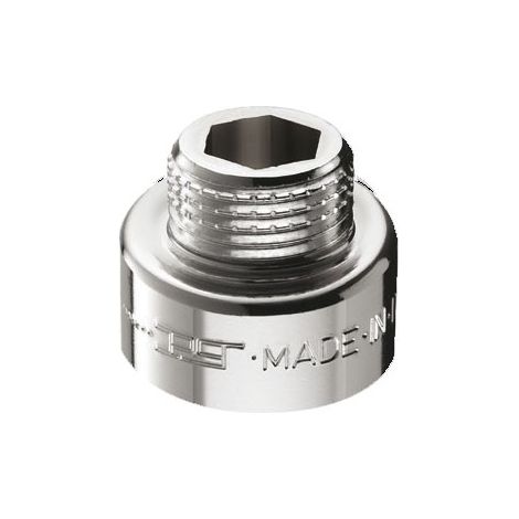 Prolunga maschio/femmina ridotta in ottone cromato - Misura 3/8"G x 1/2"G1 H.14,5 mm 00520340CR (1/2)