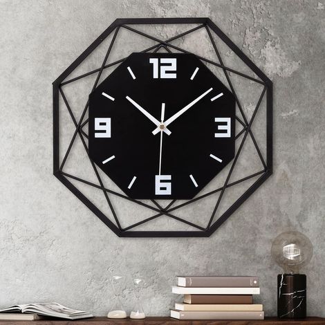 CCYKXA Große Wanduhr aus Metall, geräuschlose Wanduhr ohne Ticken, Pendeluhr im Vintage-Stil für Wohnzimmer, Schlafzimmer, Küche, Büro (1/5)