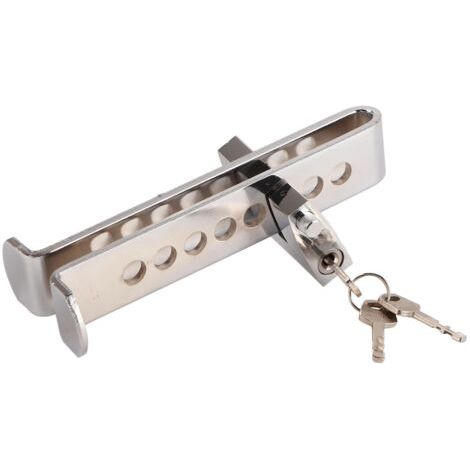 DEESSE SHOP-Aramox Serrure de Pédale de Frein, 7 Trous de Verrouillage de Pédale de Frein D'embrayage en Acier Inoxydable de Voiture Verrouillage du Volant Sécurité Automatique Dispositif (1/5)