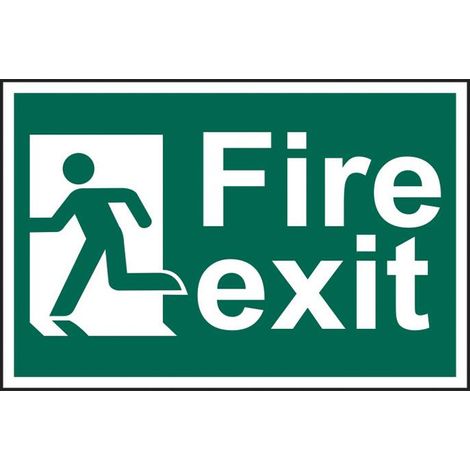 Fire Exit Man Running Left PVC Safety Sign 300 x 200mm – Emergency Exit Indicator for Buildings and Facilities