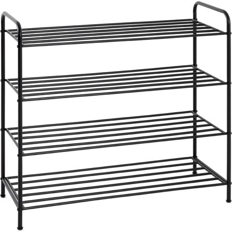 Étagère à Chaussures 4 Niveaux, métal, Tube d'acier thermolaqué, Rangement pour Chaussures - Dimensions : L 83 x H 78 x P 35 cm, Style : Moderne (1/5)