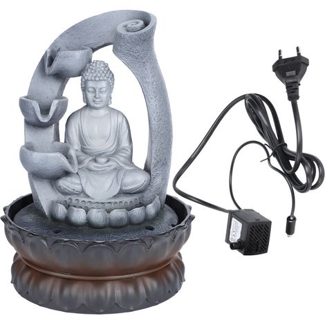 Fontaine Bouddha résine – bureau fengshui – méditation – lumière LED – décoration chambre
