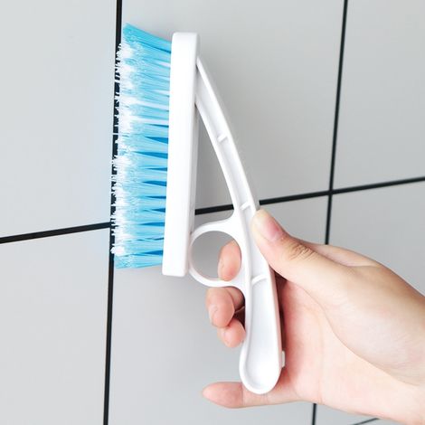 Brosse à joints bleue en 2 pièces - Brosse à joints rigide en nylon pour baignoire et douche, sols et carrelages (1/5)