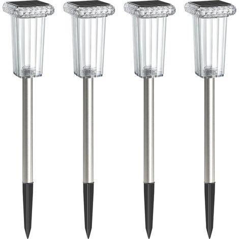 Lot 4 lampes solaires – LED étanches – 10 modes – Jardin/allée/cour/chemin – Éclairage paysager extérieur