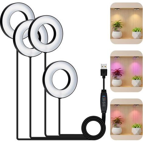 Wigearss Lampe pour Plantes, Lampe de Croissance LED à Spectre Complet, 3 Modes d'Éclairage et 10 Niveaux de Luminosité, avec Minuterie 3/9/12H, pour Petites Plantes d'Intérieur et d'Extérieur (1/5)