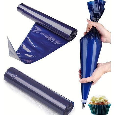 Lntyq Lot de 3 Poches à Douille Jetables, Extra Large 52 cm Poches à Pâtisserie, Sacs de Glaçage Épais pour Décoration de Biscuits Gâteaux Cupcakes Desserts (1/5)