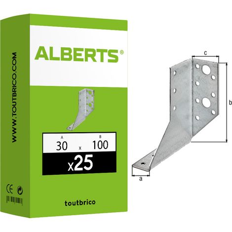 Demi support de charpente en U ailes extérieures Gah Alberts 30x100mm - Gauche