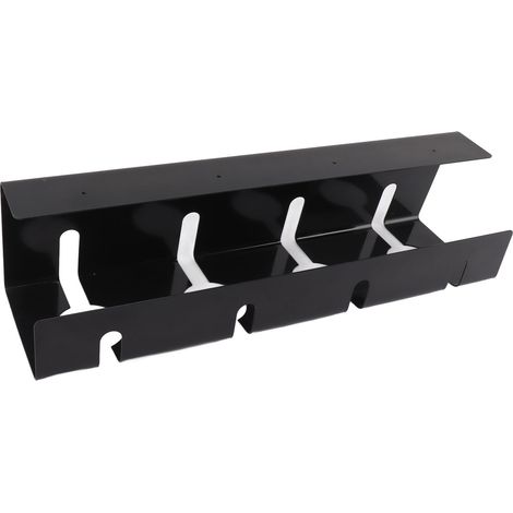 Set mit 2 Kabelkanälen für die Montage unter dem Schreibtisch, 40 cm, großes Fassungsvermögen, Stahl, einfache Installation, minimalistische Kabelführung (1/5)