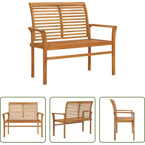 Teakholz - Gartenbank 112 cm Massivholz Teak (1/5)