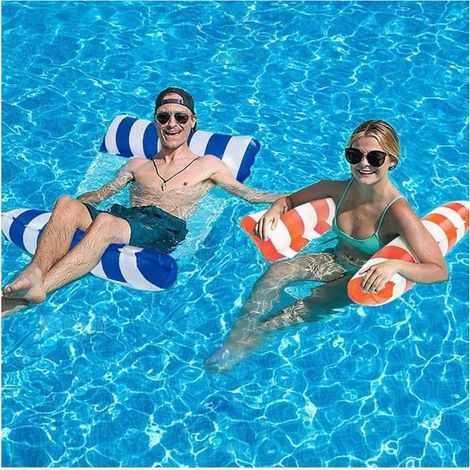 Bouee Piscine Adulte 2 PiècesMatelas Gonflables pour Piscine4 en 1 Flottant de Inclinable Flotteur HamacHamac de Piscine (1/5)