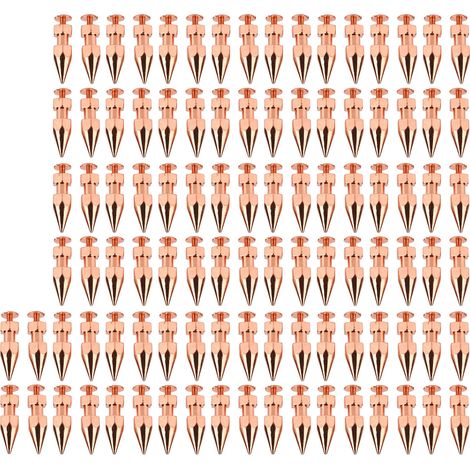 100 ensembles de vis et rivets à pointes en or rose pour vêtements, chaussures, sacs, étuis de téléphone de style punk à faire soi-même, et rivets en laiton (826mm) (1/5)