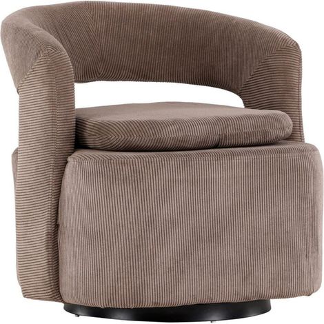 Fauteuil Design en Tissu "Laurel" 75cm Marron (1/5)