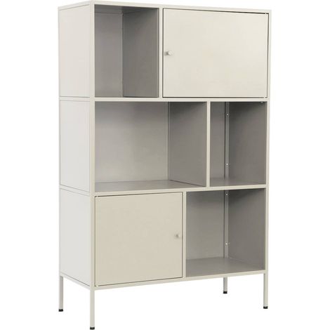 sweeek - Sideboard, industrielles Aufbewahrungsmöbel aus Stahl mit 6 Stauräumen