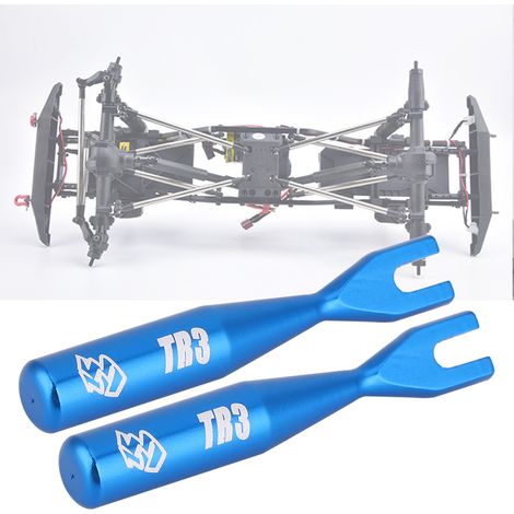 Tendeur de direction en alliage d'aluminium 3mm/4mm pour voiture RC 1/10 - Réglage précis - Bleu
