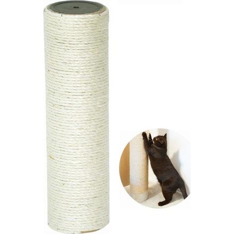 Poteau de remplacement en sisal naturel 40cm – Griffoir pour chat – Base en peluche douce – Remplacement facile pour arbres à chat (1/5)