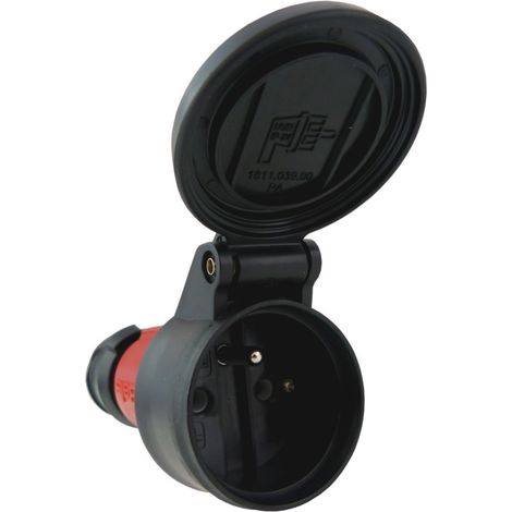 Tragbare, hermetische Steckdose 2P+Z 16A 230V IP54 rot (1/5)