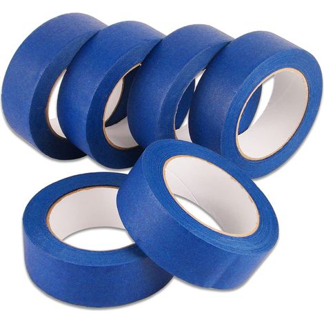 Ruban de masquage bleu de peintre, largeur 1,5 pouce, lot de 6 rouleaux x 1,5 pouce x 55 yards (330 yards au total) (1/5)