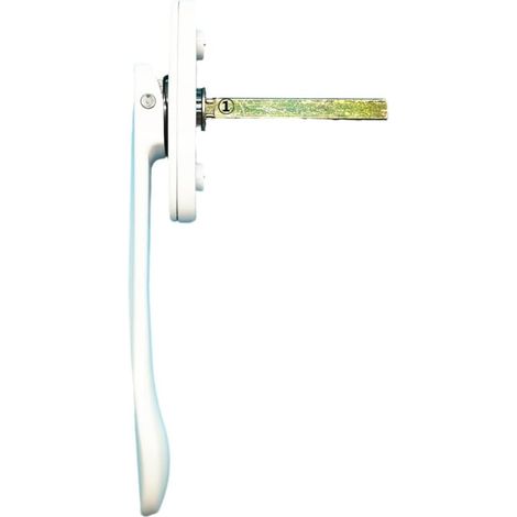 Poignee Fenetre PVC Lot de 1 poignées fenêtre à battant en Alliage d'aluminium, for Porte Pliante, Forme d'épée, Fines et Plates, carrées, Acier(White) (1/5)