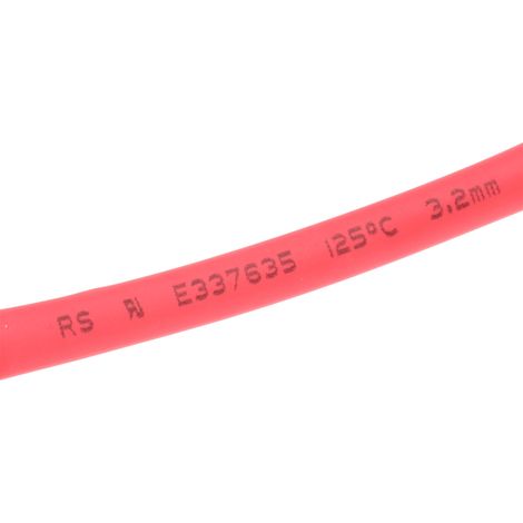 Gaine thermorétractable RS PRO, Dia. 3.2mm Rouge rétreint 2:1, 10m