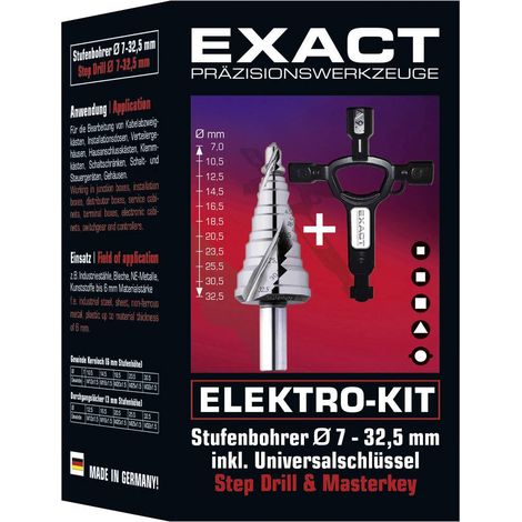 Exact 70606 HSS Foret étagé 7 - 32.5 mm tige cylindrique 1 set (1/2)
