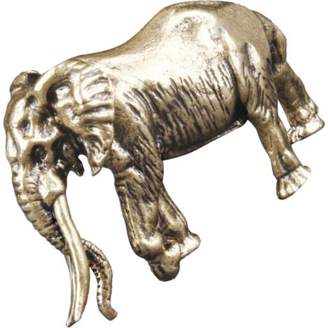 Statue Design Unique Artistique Éléphant Décoration de Bureau en Laiton Doré Ornement Miniature pour Maisons et Bureaux (1/5)
