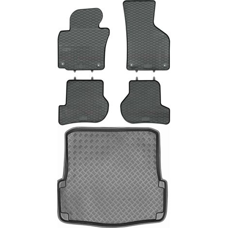 Skoda Octavia II Kombi de 2005 a 2013. Juego de alfombrillas de goma para coche y maletero.