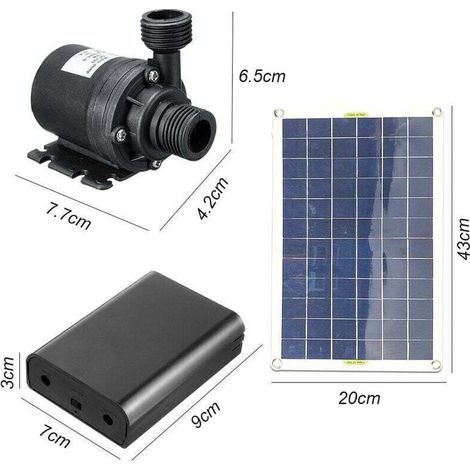 800 l/h ultraleise bürstenlose Solarwasserpumpe mit SubSN-Motor für Gartenbrunnen und Wasserfalldekoration (1/4)