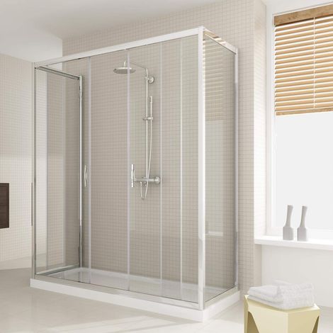 Box Doccia 3 Lati 90x120x90 cm 2 Ante Scorrevoli in Cristallo Trasparente 6mm H198 Fosterberg Viborg Trio (1/5)