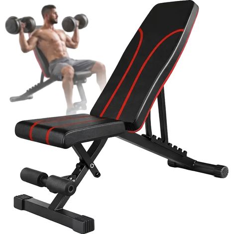 Verstellbare Hantelbank, Stahlrahmen, 28 verstellbare Positionen, 138 x 60 x 88 cm, maximale Belastbarkeit 272 kg, klappbar (1/5)