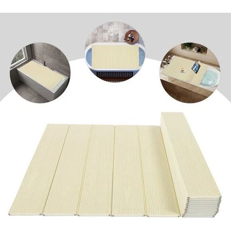 Bâche de baignoire pliable, Housse de baignoire rectangulaire En PVC, Étanche à la poussière, Pour toutes les baignoires standard, Jaune, 170 cm x 70 cm