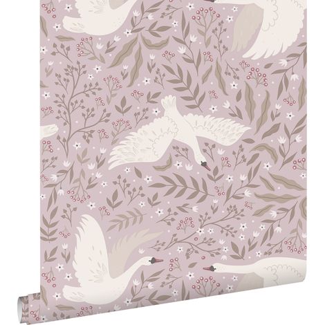 papier peint cygnes lilas violet  - ESTAhome (1/5)