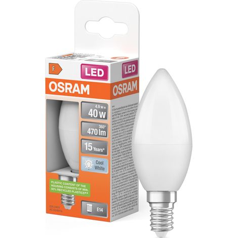 Ampoule LED, Culot: E14, Blanc froid, 4000 K, 5,50 W, équivalent à 40 W, LED STAR CLASSIC B (1/2)