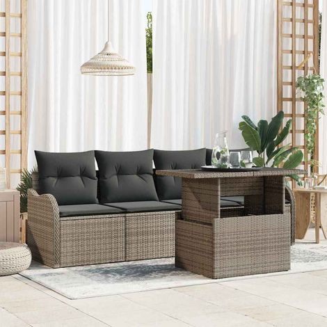 vidaXL Set Divano da Giardino 5 pcs Grigio Rattan in (1/5)