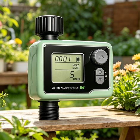 Programmateur d'arrosage automatique pour robinet extérieur, contrôleur intelligent avec écran LCD, idéal pour jardin et irrigation goutte-à-goutte (1/5)