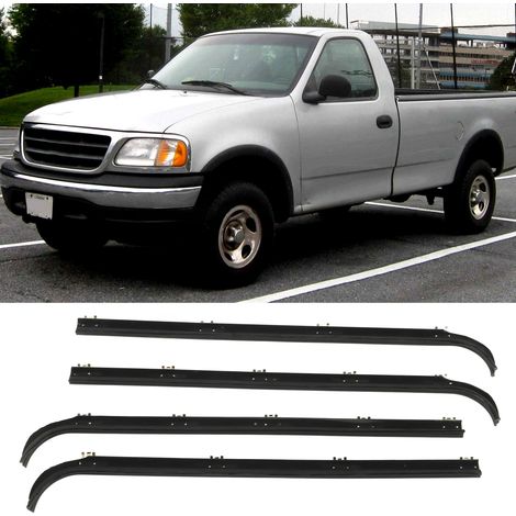 Ensemble de 4 joints de fenêtre moulés en feutre pour l'intérieur et l'extérieur avant, adaptés aux Ford F-150/F-250 de 1987 à 1997 E7TZ1521452A (MW-1003-BK) (1/5)