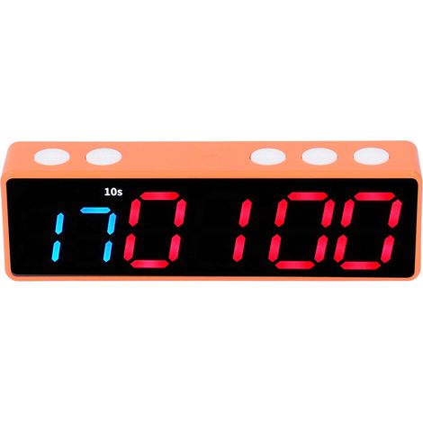 Minuteur de fitness avec grand écran LED numérique anti-vertige, idéal pour la maison, le garage ou l'école (bleu et rouge). (1/5)