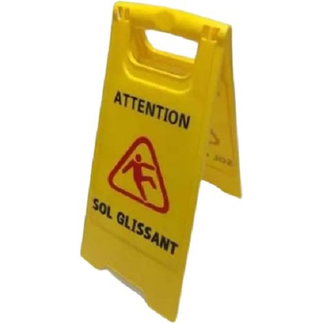 Panneau " attention sol glissant "
