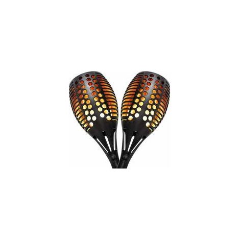 Éclairage torche solaires d'extérieur, jardin, Décoration de Jardin, lampe flamme solaire étanches à 96 LED avec de Effet Flamme, Étanche IP65 (2 pièces) - RWLampe solaire (1/3)